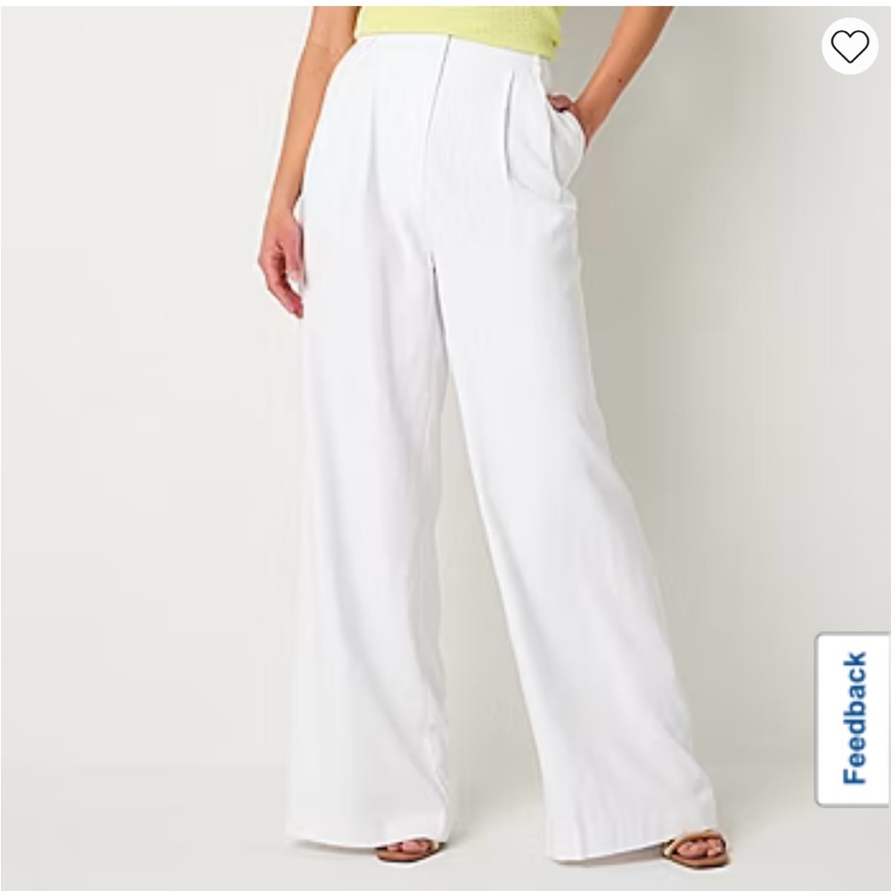 Worthington Womens Mid Rise Wide Leg Pant